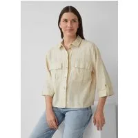 s.Oliver Kurzarmbluse Bluse Leinen-Overshirt im Relaxed Fit mit weiten 3/4-Ärmeln