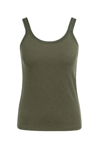 Yaya - Basic-Top in Rippstruktur grün - Gr. - XS