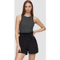 QS Muskelshirt T-Shirt Verkürztes Ripp-Top im Slim Fit