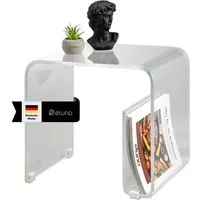 eluno Beistelltisch 2in1 aus Acryl mit Magazinhalter (1-St)