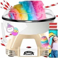 KESSER Zuckerwattemaschine, Zuckerwattegerät Retro Cotton Candy, 30 Zuckerwatte Sticks, Messlöffel