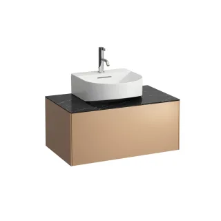 LAUFEN Waschtischunterschrank SONAR f.HWB H816341/2 1 Schubl 775x455 Ausschn mi Kupfer&Nero Marquina H4054410341411