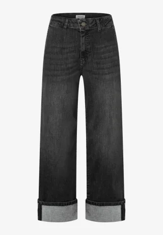 MORE & MORE - Weite Jeans mit breitem Aufschlag blau - Gr. - 36