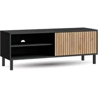 Planetmöbel TV-Schrank Liora TV Board, Lowboard 120 cm lang, TV Kommode (für Fernseher bis 50 Zoll, Fernsehtisch für Wohnzimmer, viel Stauraum) Fernsehschrank mit zwei offenen Fächern