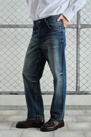 Herren Mid-Waist Geradeleg-Denim-Jeans