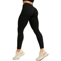 Smilodox Leggings Amaze Pro mit Scrunch-Effekt, High Waist V-Shape Sport & Yogahose Seamless Push Up Booty Fitnesshose Blickdicht Yoga Gym Figurformend