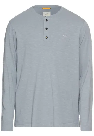 camel active - Henley Shirt aus reiner Baumwolle stone blue - Gr. - 3XL