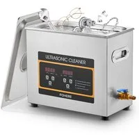 FOHERE Ultraschallreiniger 6,5 L digitaler Ultraschallreiniger mit Heizungstimer, 304 Edelstahl, mit rutschfesten Silikonfüße und LED-Bedienpanel