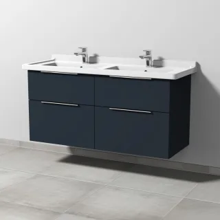 Sanipa 3way Waschtischunterbau zu Duravit Starck 3 Waschtisch mit 4 Auszügen, Marine-Matt UP7131R