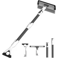 ZILXIAO Eiskratzer Eiskratzer Auto 3 in 1 Schneebesen Teleskop Drehkopf Winter Drehkopf Teleskopstiel Schneebesen Eiskratzer 3 in 1 Auto