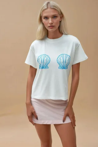 Bedrucktes T-Shirt mit regulärer Passform aus 100% Baumwolle