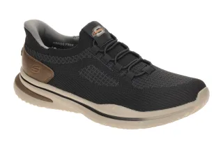 Skechers 211207 BLK NORLAN - ALONSO Herren Slipper Schwarz Memory Foam