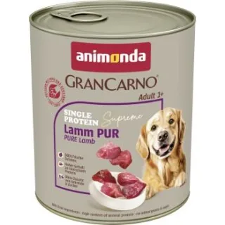 animonda GranCarno Single Protein Supreme Nassfutter Hund Adult, Lamm pur 24x800 g