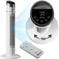 tectake Turmventilator Standventilator mit Timer-Funktion, Inkl. Fernbedienung, 31 x 90 cm, 3 Modi und 3 Geschwindigkeitsstufen