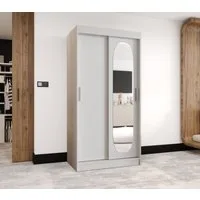 MOEBLO Schwebetürenschrank ROSALIA (Moderner Kleiderschrank mit Spiegelfront, Viel Stauraum, BIMAK Schiebesystem, In 5 Farben & 6 Größen, Schrank Garderobe Schiebtüren Schlafzimmer) 100 /120/150/180/200/250x200x62 cm