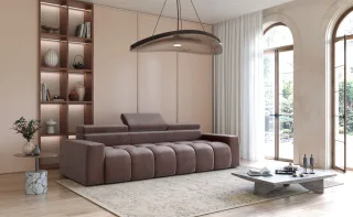 Bigsofa Couchgarnitur DARCY Megasofa in Stoff Salvador Braun