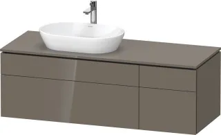 Duravit L-Cube Konsolenwaschtischunterbau wandhängend Flanell Grau Hochglanz 1420x550x482 mm - LC487 LC4877089890000