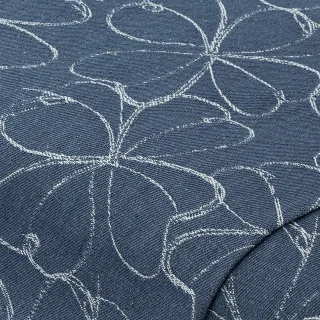 Jeansstoff/Denim "Flowers", blau-color
