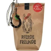 Wunderle Wundertüte Pferdefreunde Wundertüte mit Hufeisen Anhänger, Pferde Fan, Mitbringsel, Geschenk, Geschenkidee für Freundin, Frauen, Männer