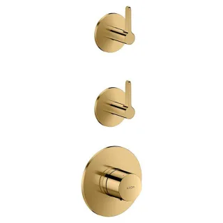 hansgrohe AXOR One Thermostatmodul 48722990 Unterputz, 2 Verbraucher, mit Hebelgriff, polished gold optic