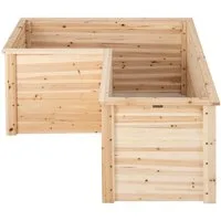 COSTWAY Blumenkasten, L-förmig Hochbeet, aus Tannenholz, 120x120x63cm