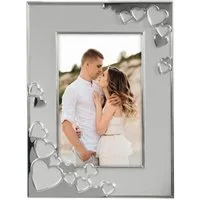 Hama Portraitrahmen Bilderrahmen 10 x 15 cm für 1 Bild, zum Aufhängen und Stellen, für 1 Bilder, Portraitrahmen, Herz, Aluminium