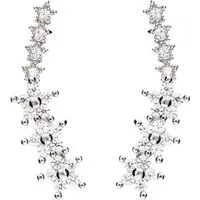 LÖB Paar Ohrstecker Silber Ohrringe Bogen Stern Blumen Zirkonia Ohrstecker Ohrkletter Lang (Geschenke für Frauen Beste Freundin Mutter Mama Damen Ehefrau sie zum Geburtstag Ostern Muttertag Muttertagsgeschenk, Inkl. Schmuckbox), Strass Glitzer Steine
