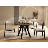 WFL GROUP Esstisch Vero ausziehbar verlängerbar rund modern mit Schwarzen Holzbeinen (MADE IN EU, XXL Groß – 80/90/100 cm ausziehbar auf 130/190/200/300 cm), platzsparender Tisch für kleine Küche, Esszimmer oder Wohnzimmer