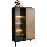 Compleo Vitrine LINO Standvitrine mit Schublade, Fronten gefräst, Modern Wohnzimmer