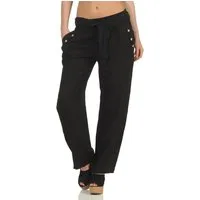 malito more than fashion Leinenhose malito Damen Hose aus Leinen, Stoffhose in Unifarben, feine Freizeit feine Leinen Hose mit Stoffbindegürtel