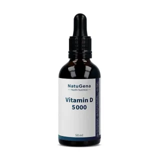 NatuGena Vitamin D 5000 | 50 ml | hochdosiert mit 5000 IE Vitamin D3 pro Tropfen | in MCT-Kokosnuss-Öl | vegetarisch