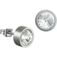 Amello Paar Ohrstecker Amello Ohrringe Edelstahl Ohrstecker rund (Ohrstecker), Damen Ohrstecker rund Edelstahl (Stainless Steel), silberfarben, weiß