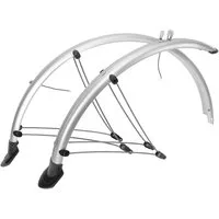 M-Wave Schutzblech M-Wave Schutzblech-Set 28" silber, Kunststoff, 45 mm, mit Streben, Kon