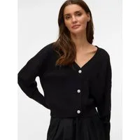 Vero Moda Strickjacke VMLEALIGHT LS V-NECK JEWEL CARDIGAN NOOS mit tiefem V-Ausschnitt