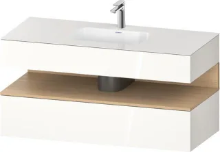 Duravit Qatego Einbauwaschtisch mit Konsolenwaschtischunterbau Weiß Hochglanz 1200x550x600 mm - QA47 QA4787030220000