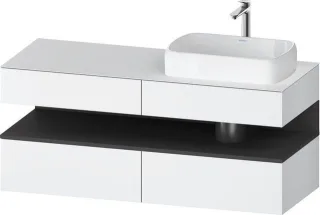 Duravit Qatego Konsolenwaschtischunterbau wandhängend Weiß Matt 1400x550x600 mm - QA4766049180010 QA4766049180010