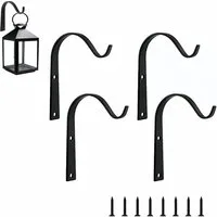FOUORTUNATE-BEE Türhaken 4er Set Pflanzenhaken aus Metall für Hängekörbe & Laternen, (4-St), Wandhaken Set für Blumenampeln, Vogelhäuschen & Windspiele