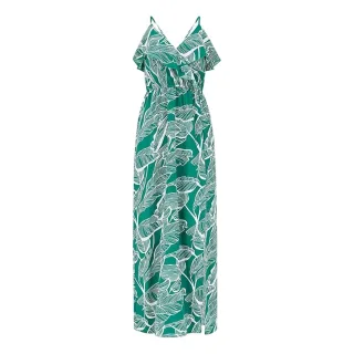 Mela London - Maxikleid für Damen, V-Ausschnitt (Grün)