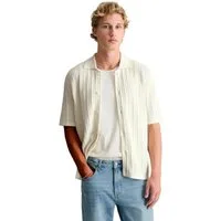 Marc O'Polo DENIM Strickjacke Kurzarm-Strickjacke im Polostil regular mit Lochstruktur