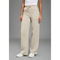 KangaROOS Palazzohose weite Musselinhose, Bindeband am Bund, mit Schlitzen am Beinabschluss