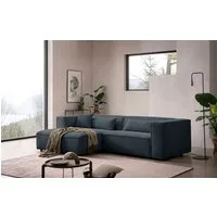 LeGer Home by Lena Gercke Ecksofa PIARA Cord mit Kedernaht L-Form, wahlweise Ottomane rechts/links, schwarze Füße, bequemer Sitzkomfort