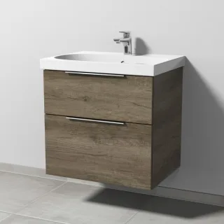 Sanipa 3way Waschtischunterbau zu Geberit Acanto Waschtisch mit 2 Auszügen, Eiche-Nebraska UM41637