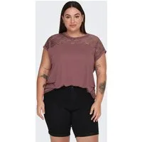 ONLY CARMAKOMA Spitzenshirt CARFLAKE LIFE S/S MIX TOP JRS NOOS Viskose, regular fit