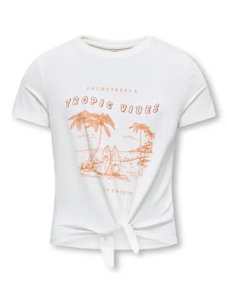 KIDS ONLY - KOGRITA S/S SHINY KNOT TOP BOX JRS cloud dancer - Gr. - 158/164