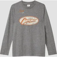 s.Oliver Langarmshirt T-Shirt Langarm-Jerseyshirt mit Print und Stickerei