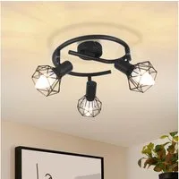 Nettlife Deckenstrahler Wohnzimmer Vintage Schwarz 2/3/4/5 Flammig E14 Industrial, Schwenkbar 350°, LED wechselbar, drehbar für Wohnzimmer Flur Esszimmer und weitere Wohnräume