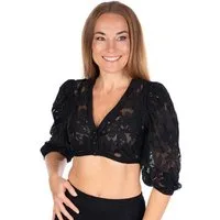 MarJo Dirndlbluse Dirndlbluse - ECKERSDORF - schwarz, offweiß