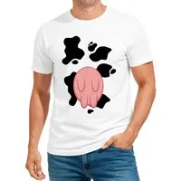 MoonWorks Print-Shirt Herren T-Shirt Kuh Kostüm Verkleidung Karneval Fasching Fastnacht mit Print