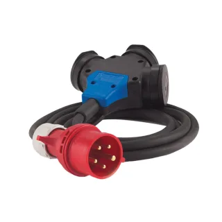 HEDI Adapterkabel Drehstrom 400V/16A auf 3x Schutzkontakt 250V - AK16HK