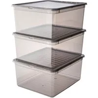 keeeper Aufbewahrungsbox bea, clearbox mit Air Control-System (Set, 3 St), 3 x 18 l, stapelbar, 39 x 33,5 x 18 cm